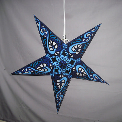 Blue Heart Star Lantern, Hanging Decoration, Hanging Ornaments, Power Cord Included