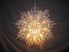 Snowflake Frozen Star Lantern, Hanging Decoration, Christmas, Holiday, Hanging Ornaments, Power Cord Included