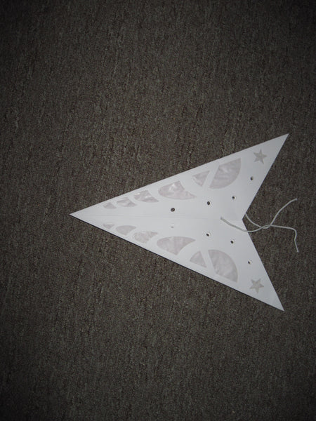 White Peace Paper Star Lantern, Hanging Decoration, Hippie, Boho, Hanging Ornaments, Power Cord Included