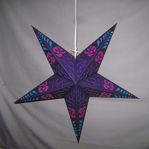 Purple, Pink, Teal, Paper Star Lantern, Hanging Decoration, Hanging Ornaments, Power Cord Included