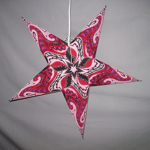 Pink Enchanted Paper Star Lantern, Hanging Decoration, Hanging Ornaments, Power Cord Included
